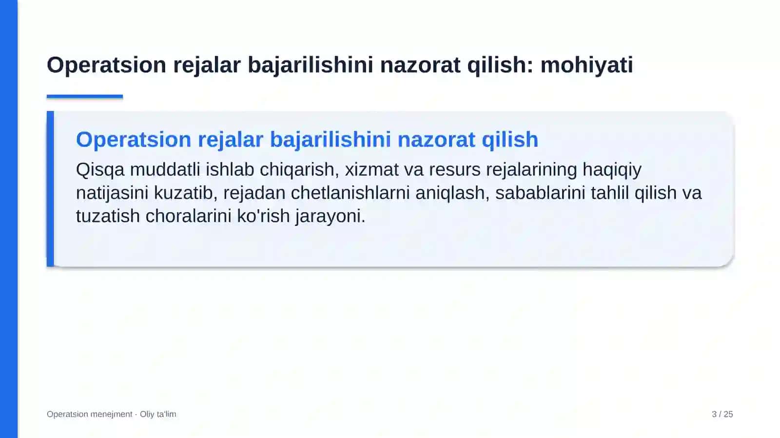 buyum bozorlarida operatsion rejalarni bajarilishini nazorat qilish 9799 3