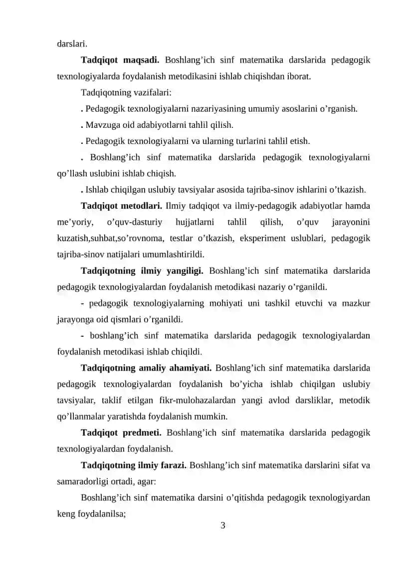 3-sinf o'quvchilarini vaqt, masofa va tezliklarga doir masalalar yechishga o'rgatish metodikasi 3