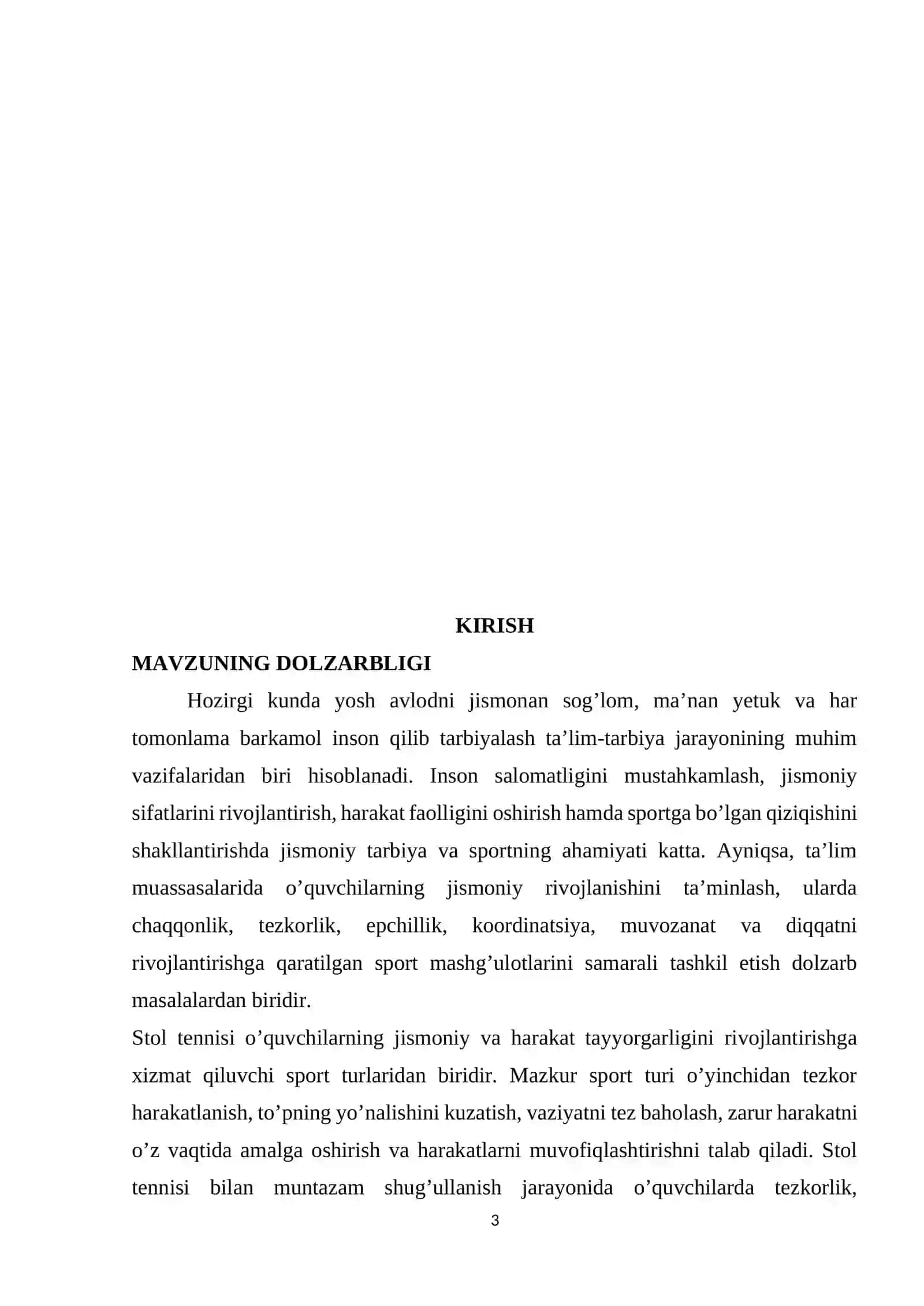Stol tennisi o’yin ida uchraydigan holat va harakatlarga o’rgatish 3