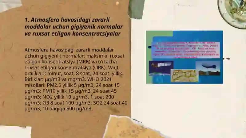 Atmosfera havosi, suv, tuproqning nomuvofiq omillarini gigiyenik reglamentlashga boʻlgan umumiy yondoshishlar 3