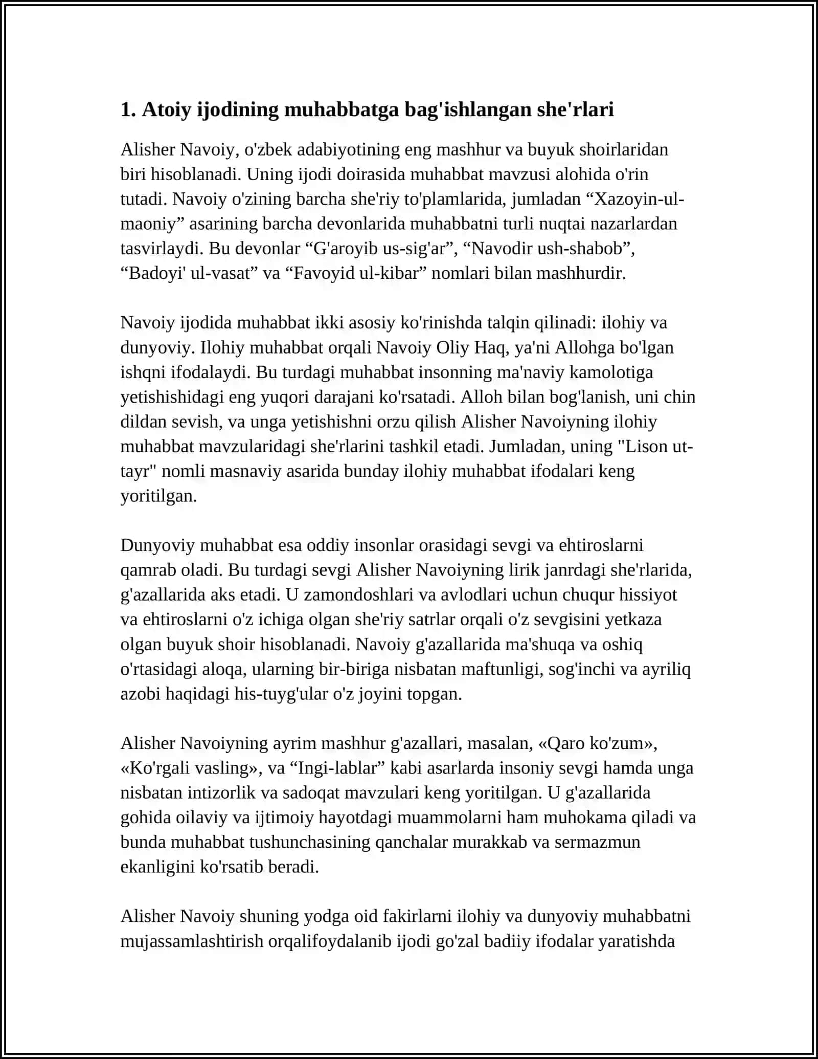 ATOIY LIRIKASIDA HAYOT VA SEVGI LIRIKASI 3