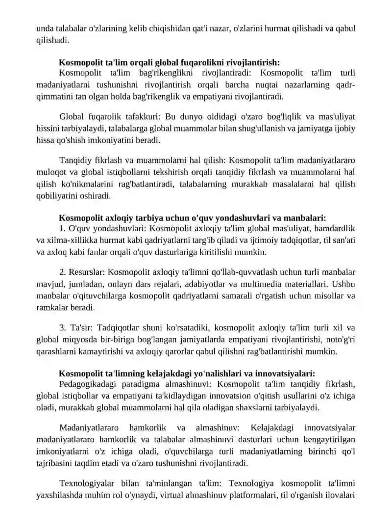 Zamonaviy Axloqiy Tarbiyada Kosmopolitizmga Moyillik 3
