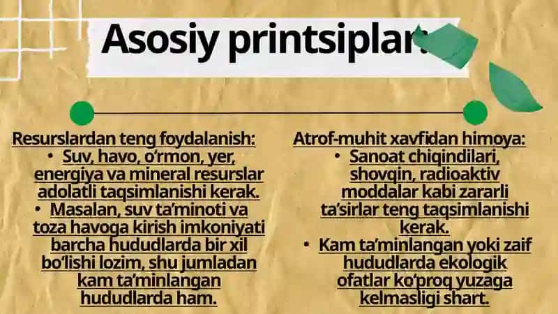 Ekologik Tenglik va Barqaror Rivojlanish Tamojillari 3