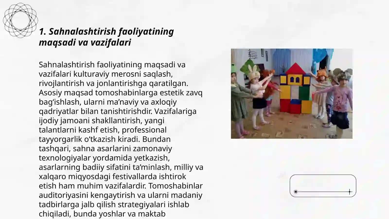 Sahnalashtirish faoliyatini tashkil qilish 3
