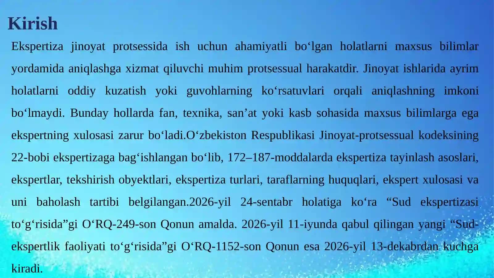 Ekspertiza Tergov Harakatini O‘tkazish Tartibi va Asoslari 3
