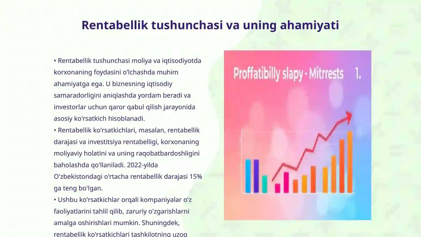 Rentabellik ko'rsatkichlari tahlili 3