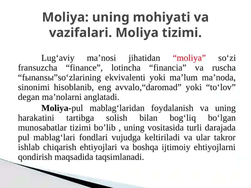 Moliyaviy tizim. Davlat byudjeti va fiskal siyosat 3