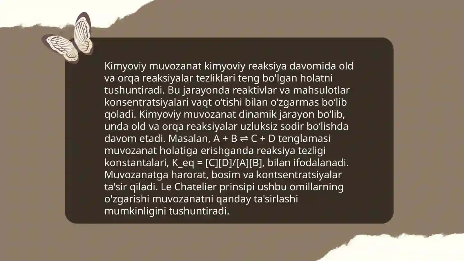 Kimyoviy muvozanatning asosiy turlari 3