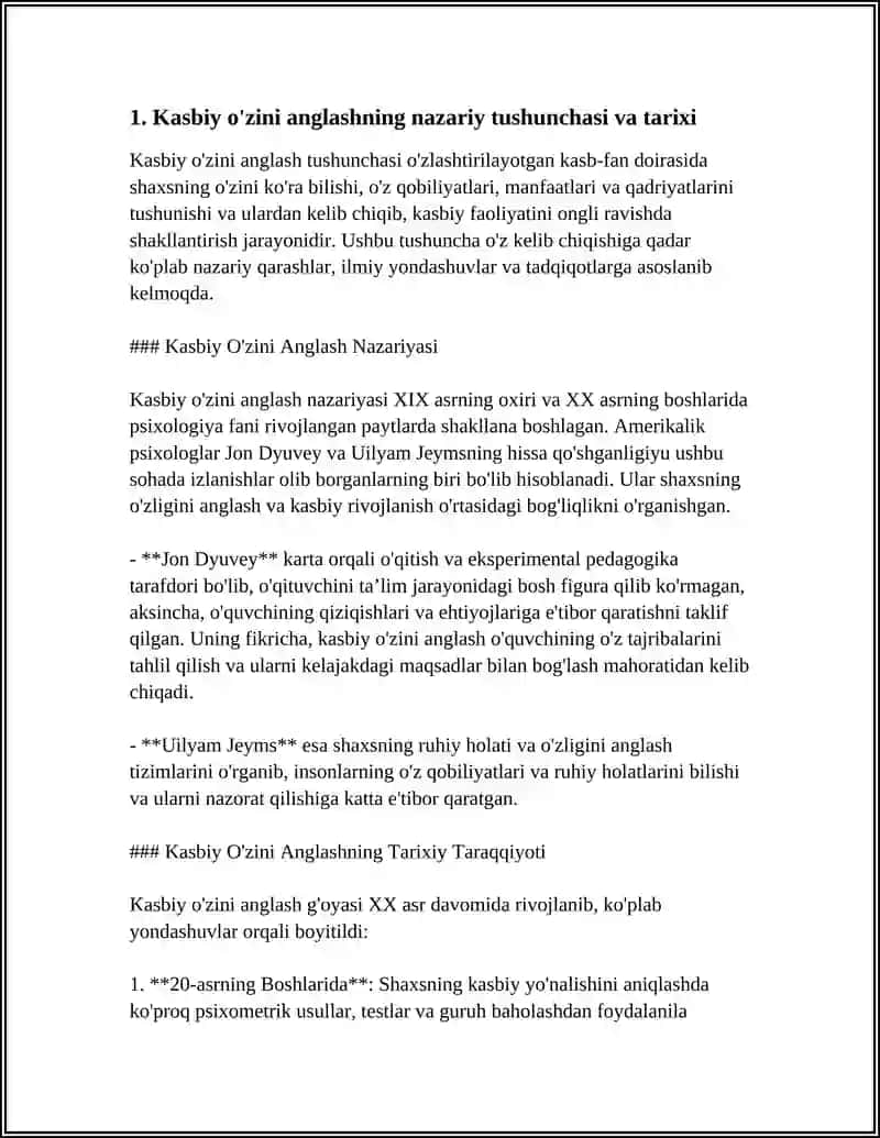 KASBIY UZ UZINI ANGLASH PSIXOLOGIK MUAMMO SIFATIDA 3