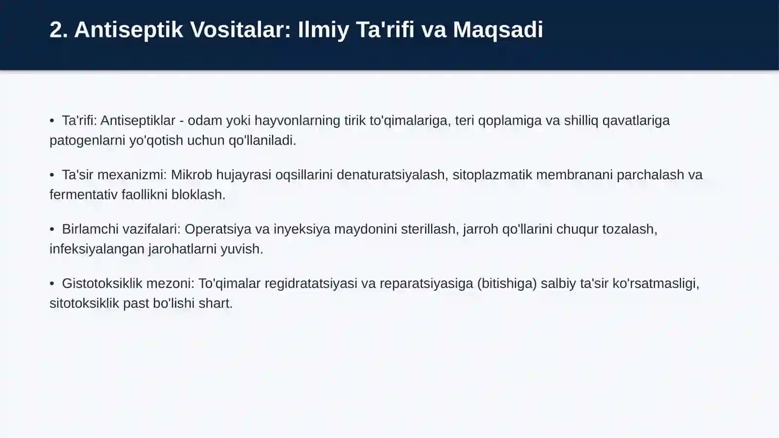 Antiseptik va Dezinfeksiyalovchi Vositalar 3