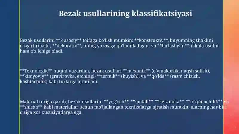 Amaliy sanʼatda buyumlarga pardoz berish usullari 3