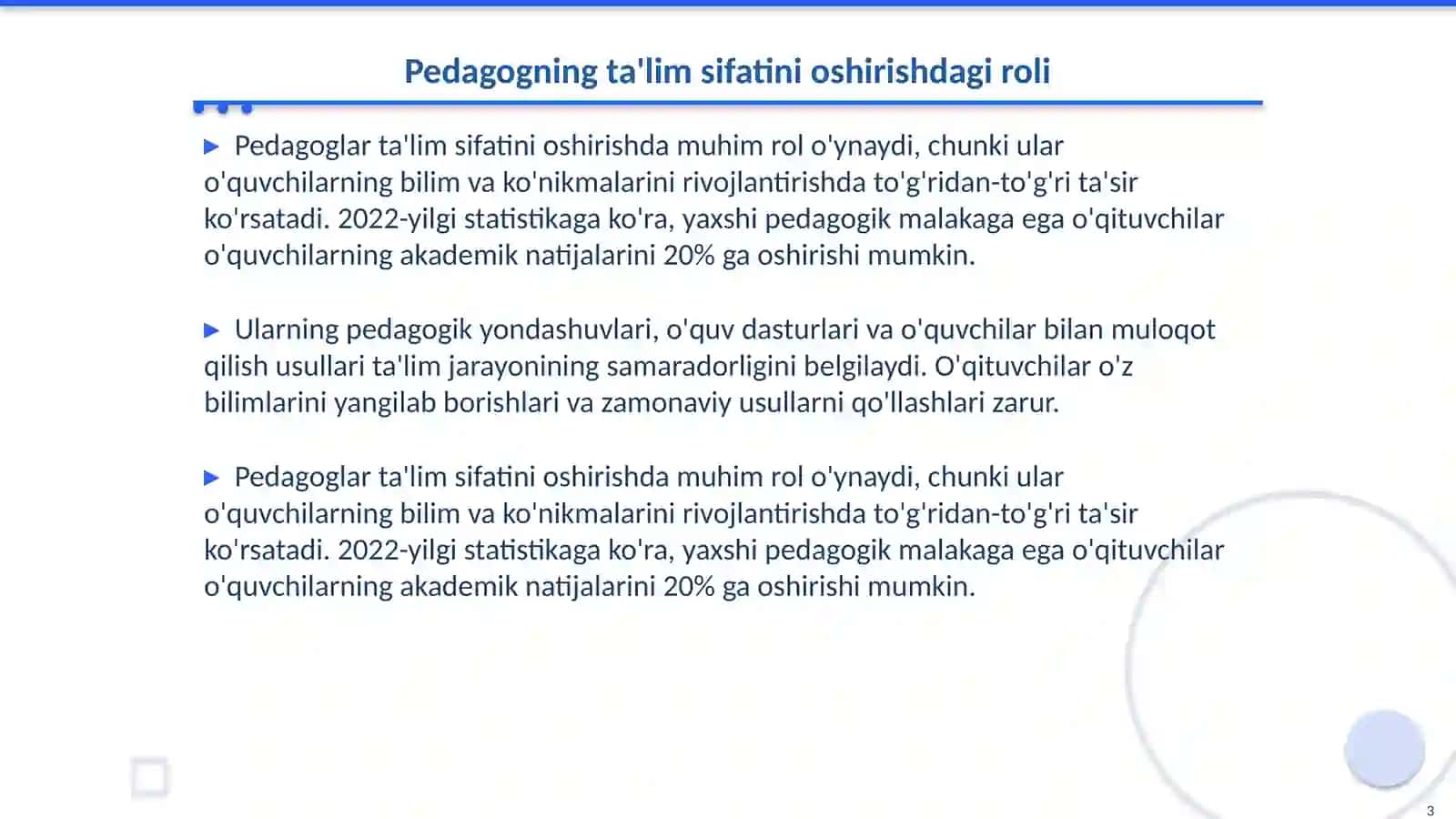 Mutaxasislikka kirish fani 3