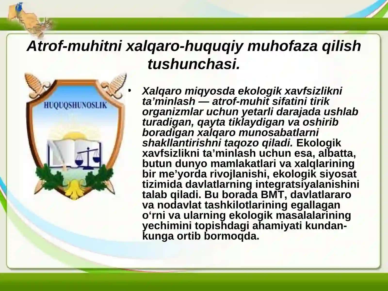 XALQARO EKOLOGIK HAMKORLIK VA IQLIM BITIMLARI 3