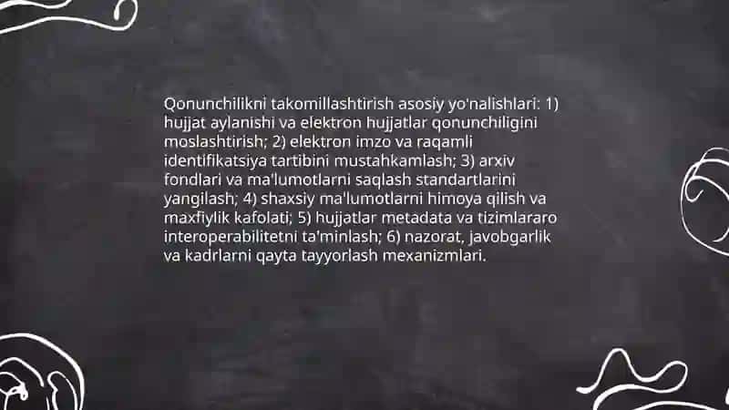 O'zbekiston Respublikasida hujjatchilikning takomillashuvi 3