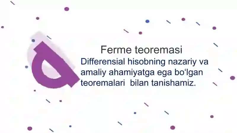 Differensial hisobning asosiy teoremalari 3