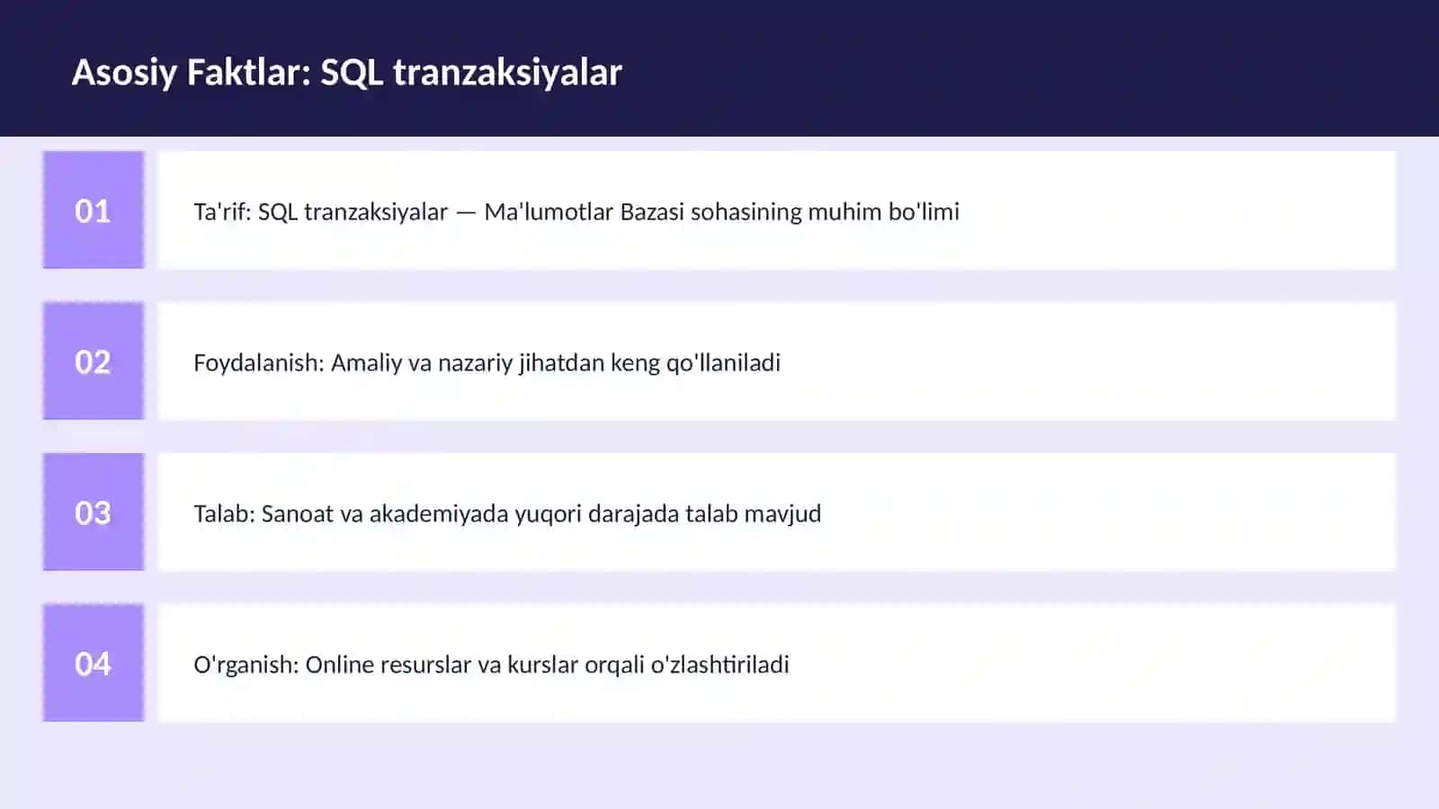 SQL tranzaksiyalar 3