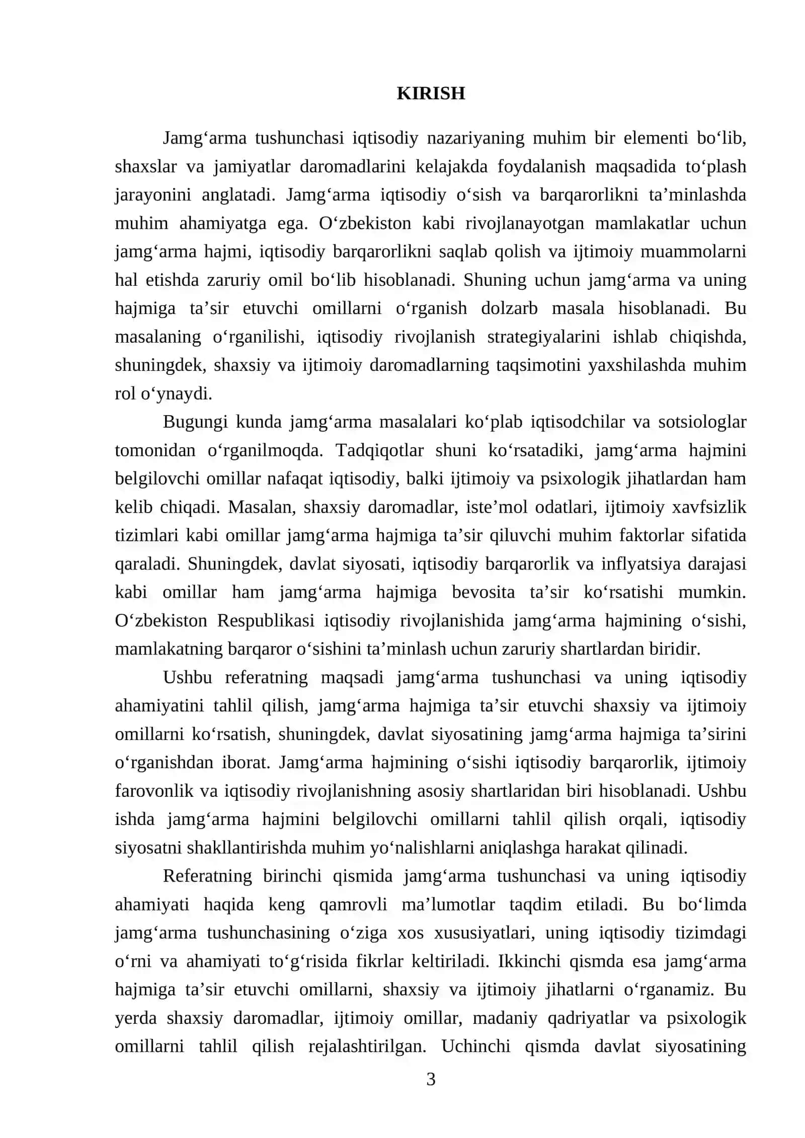 IQTISODIYOT NAZARIYASI FANIDAN TAYYORLAGAN REFERATI 3