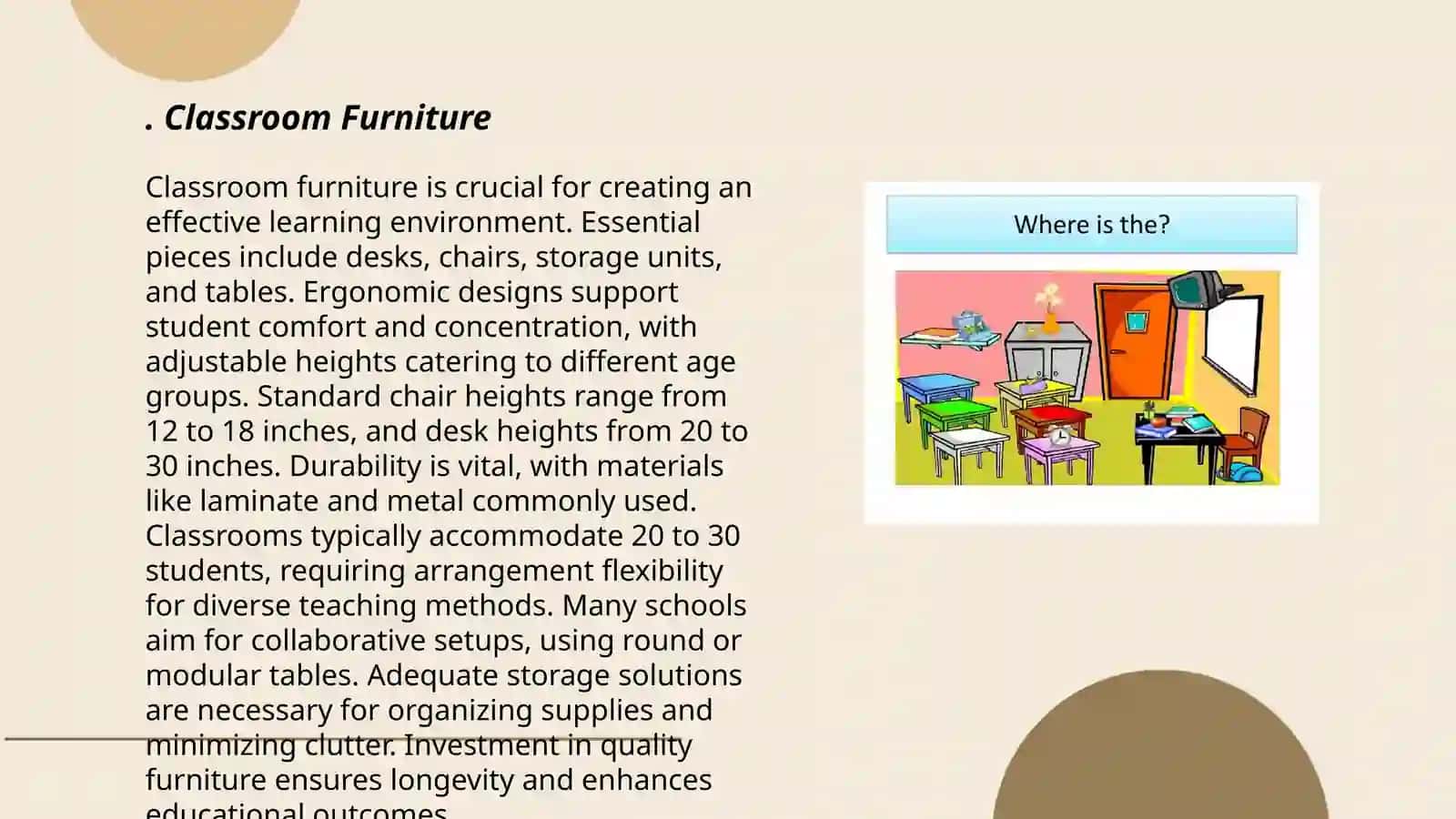 Objects in the classroom and in the house 3