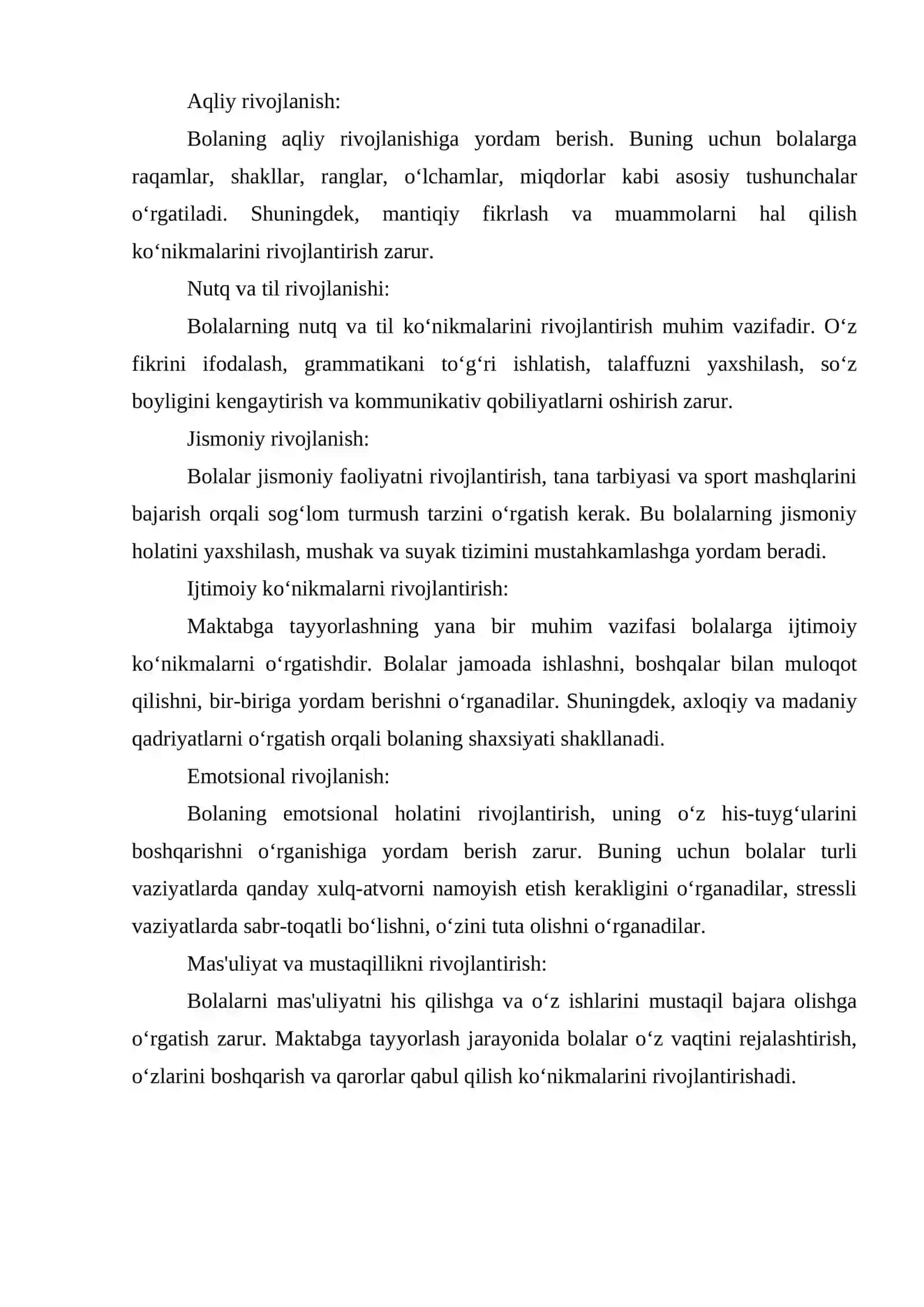 Maktabgacha yoshdagi bolalarni maktabga tayyorlashga doir tushunchalar 3