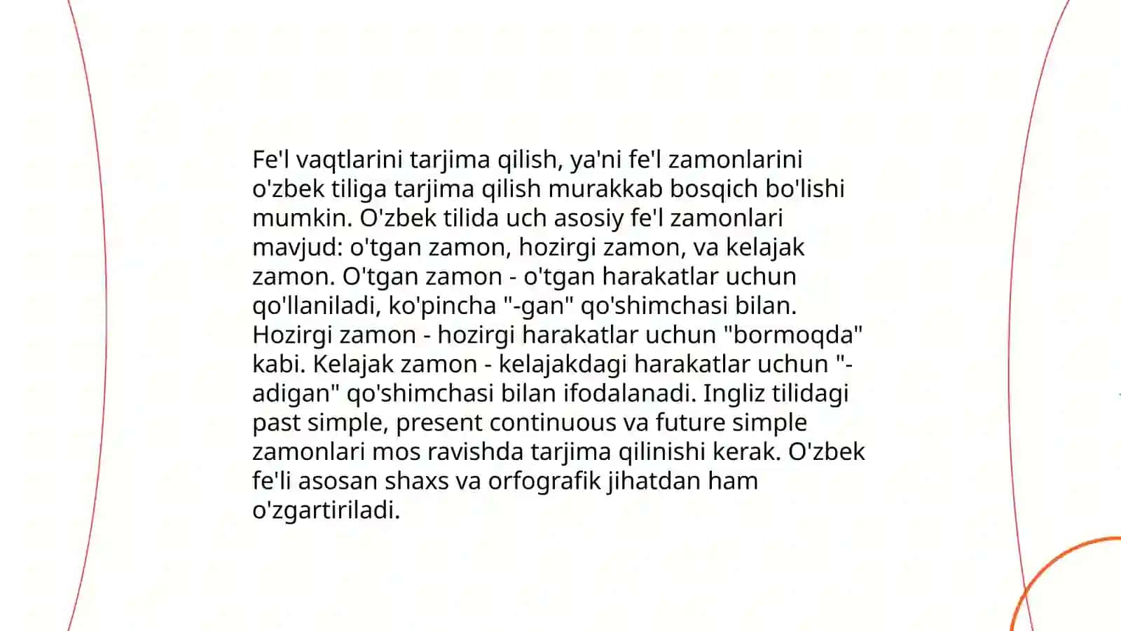 Fe'l vaqtlarini tarjima qilishda grammatik qiyinchiliklar 3