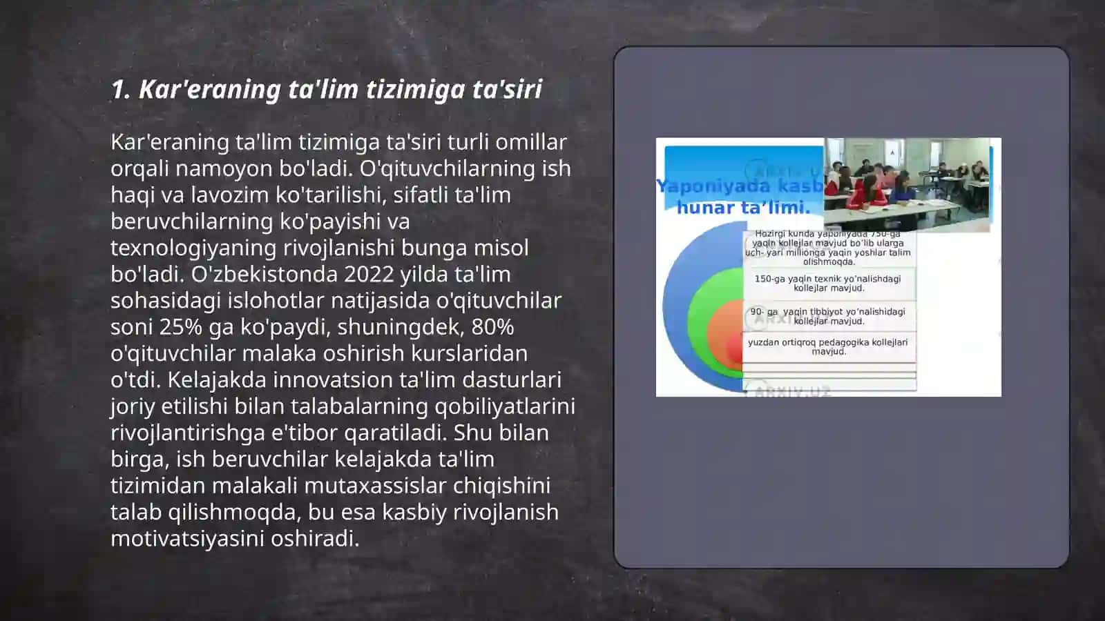 Kar'eraning ta'lim tizimi sohasiga doir masalalari 3