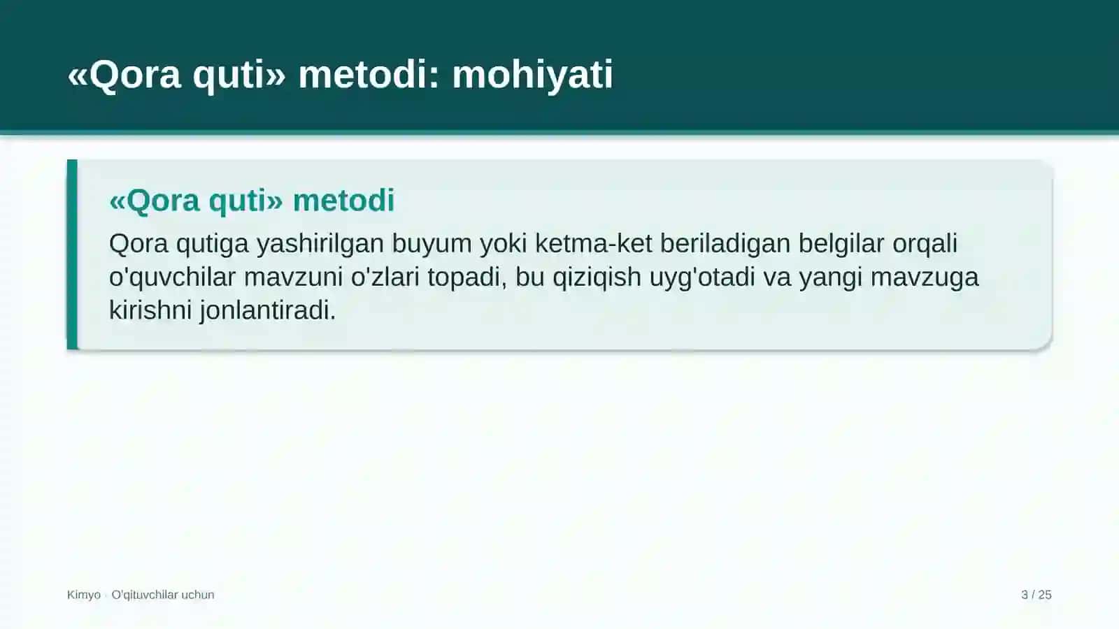 kimyo darslarida qora quti metodidan foydalanish 8268 3