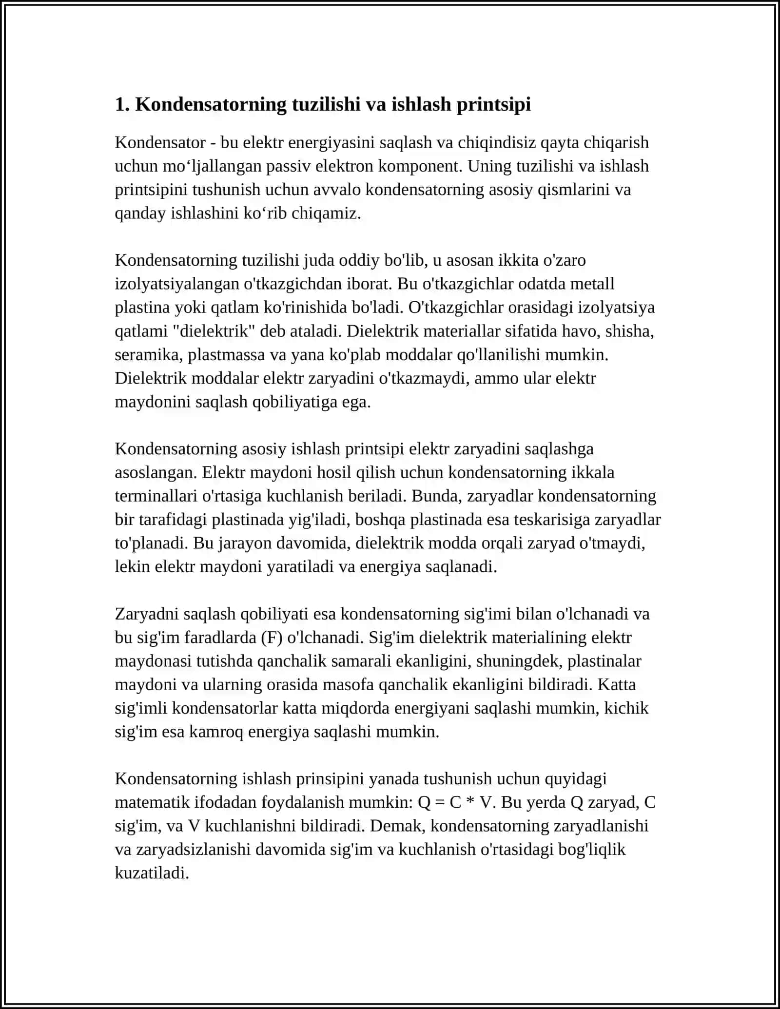 KONDENSATORLAR VA ULARNING 3