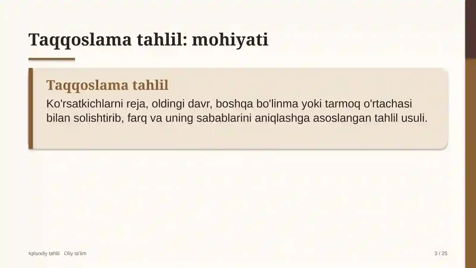 Taqqoslama tahlil: mohiyati 3