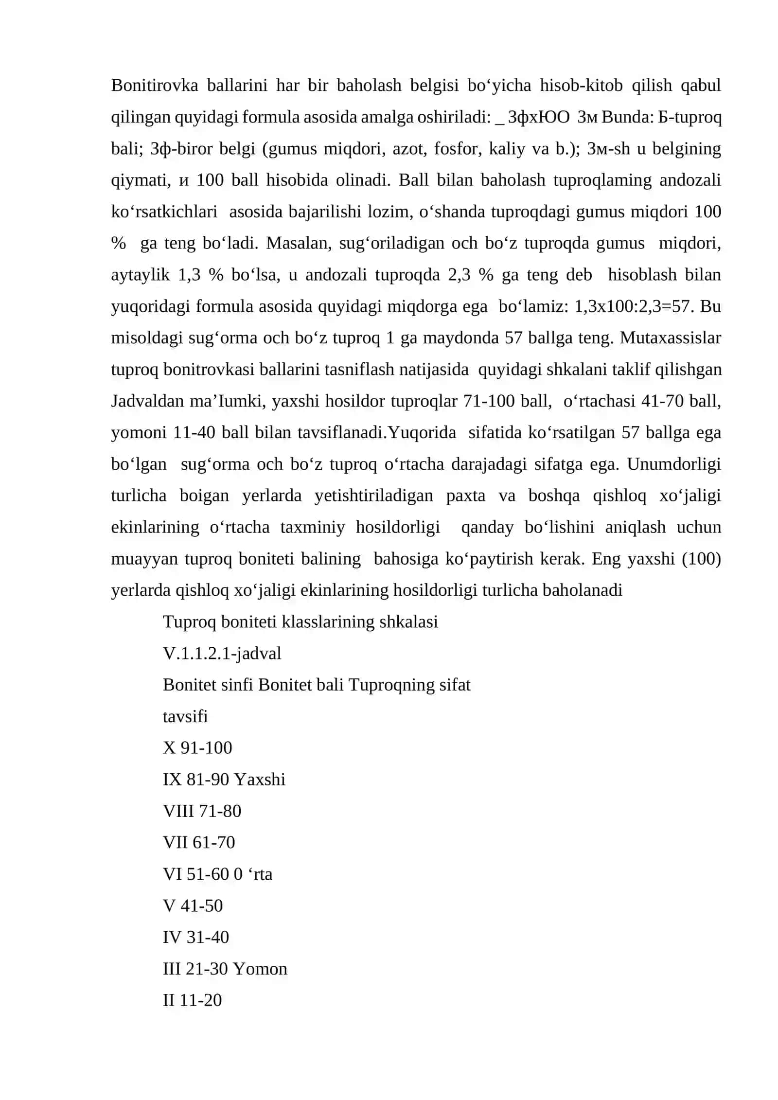 Tuproq bonitet 3