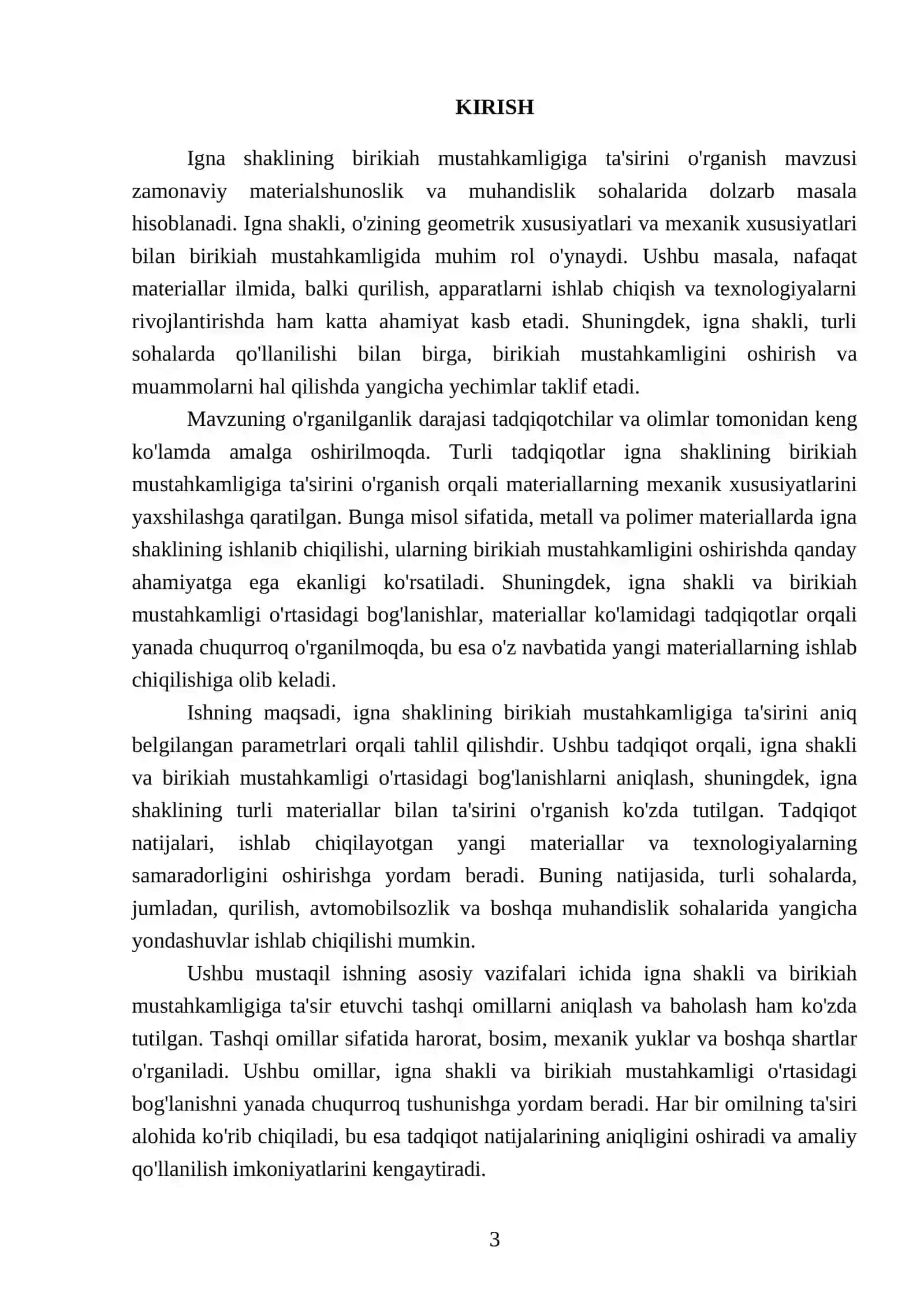 Igna shaklining birikiah mustahkamligiga tasirini òrganish 3