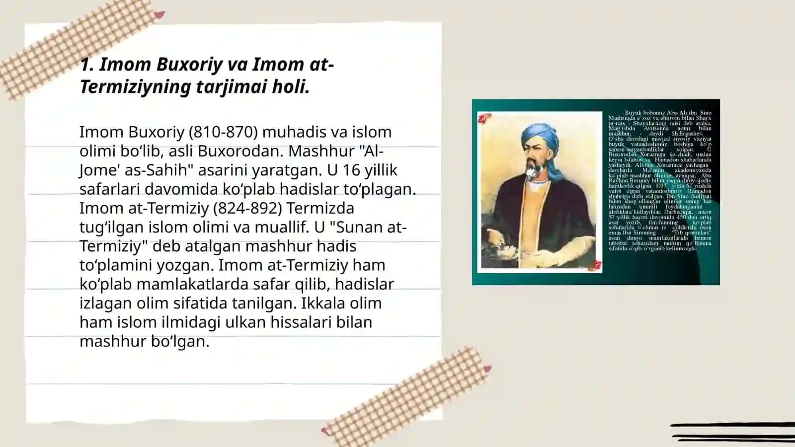 Imom Buxoriy va Imom at- Termiziyning hadis ilmiga qo'shgan hissalarining qiyosiy tahlili 3