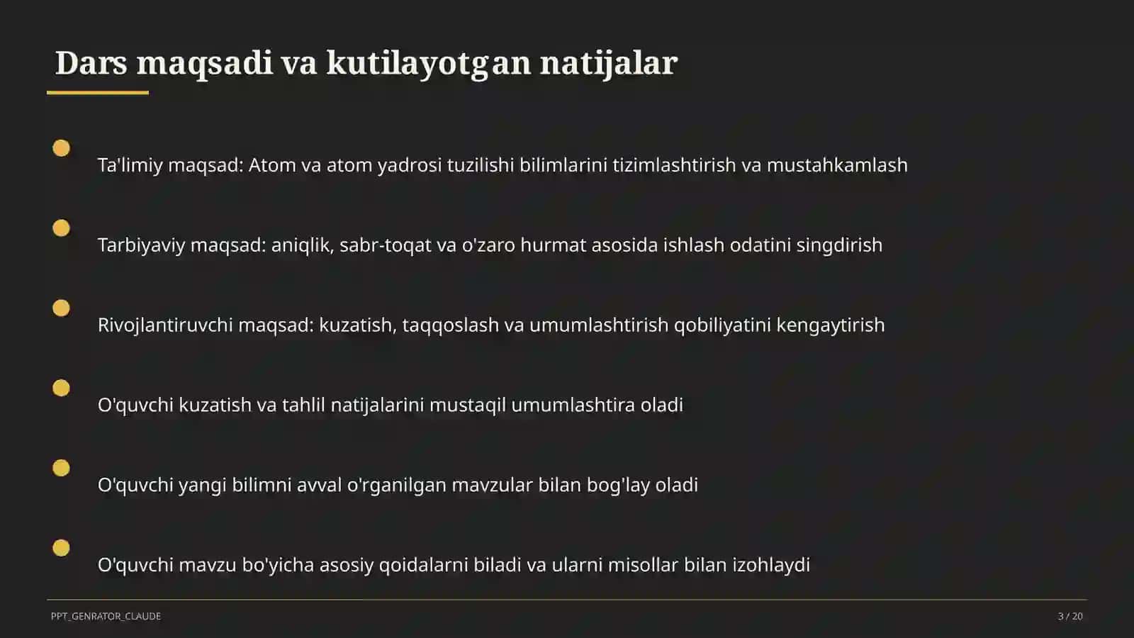Atom va atom yadrosi tuzilishi (11-sinf) 3