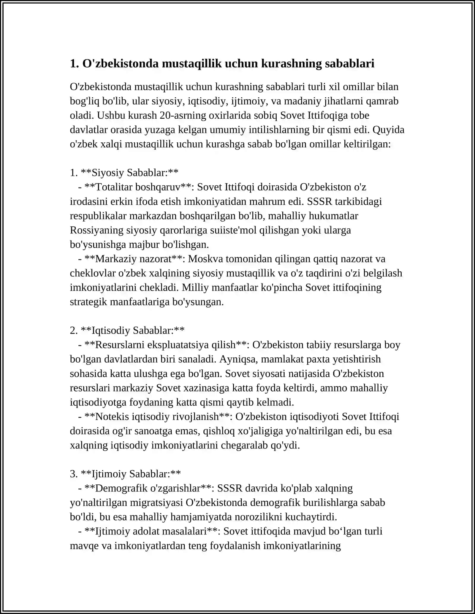 MUATAQILLIKGA ERISHISH ARAFASIDA O'ZBEKISTONDA SIYOSIY VAZIYATI VA UNING NATIJALARI 3