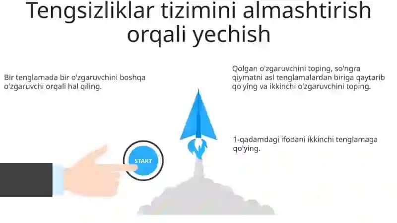 Algebra fanidan Oʻrin almashtirishlar va oʻrniga qoʻyishlar 3