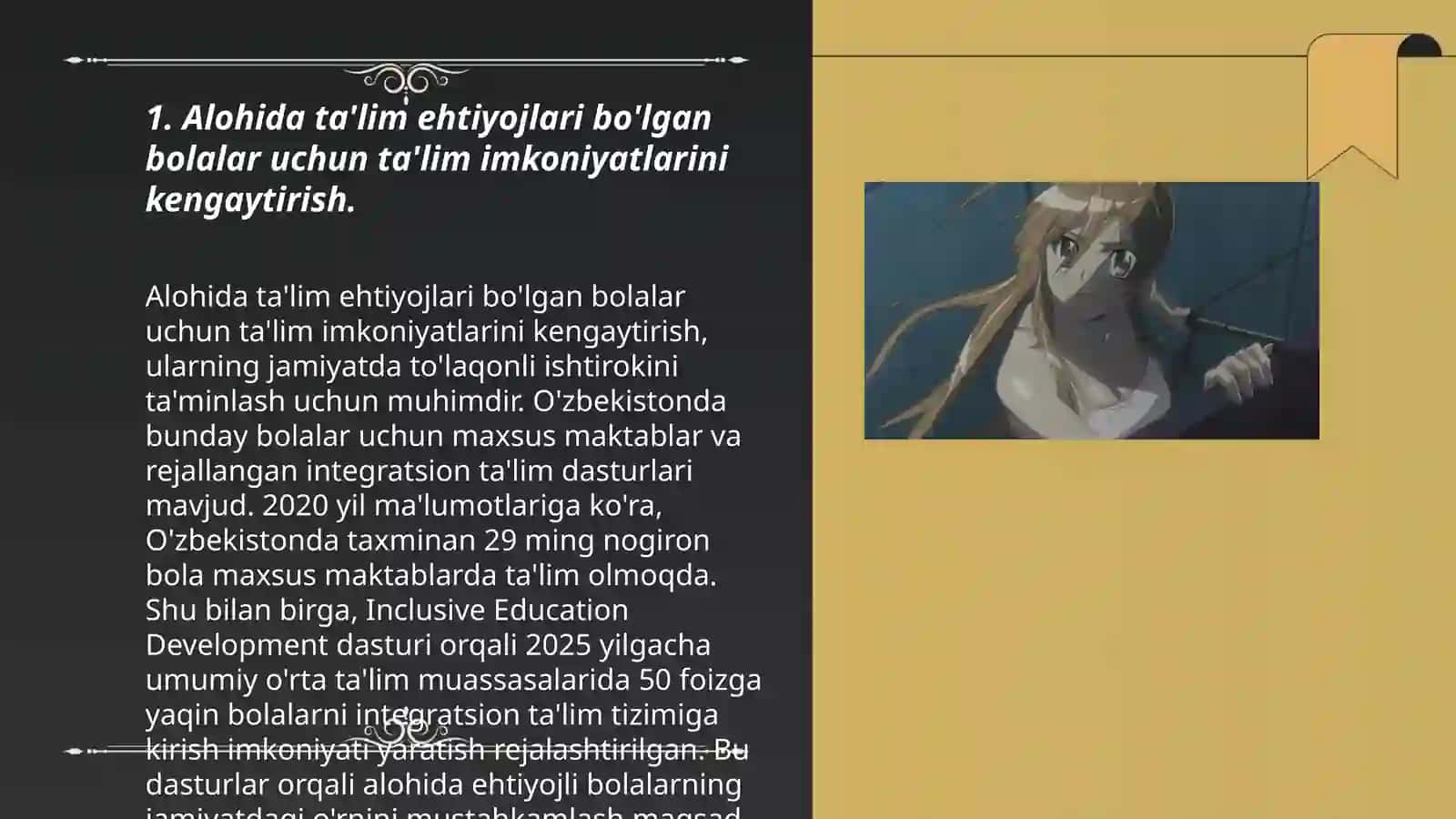 Alohida ta'lim ehtiyojlari bolgan bolalarning ta'lim olishlari 3