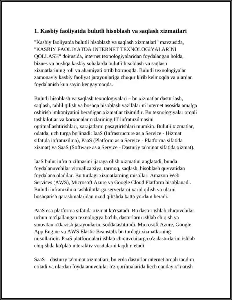 Kasbiy faoliyatda bulutli hisoblash va saqlash xizmatlari 3