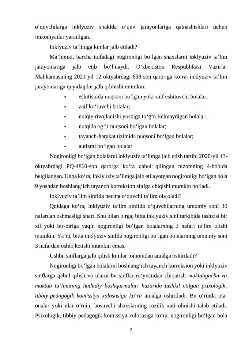 INKULIZIV TALIMGA JALB QILISH BOSQICHLARI 3-4 BOSQICH 3