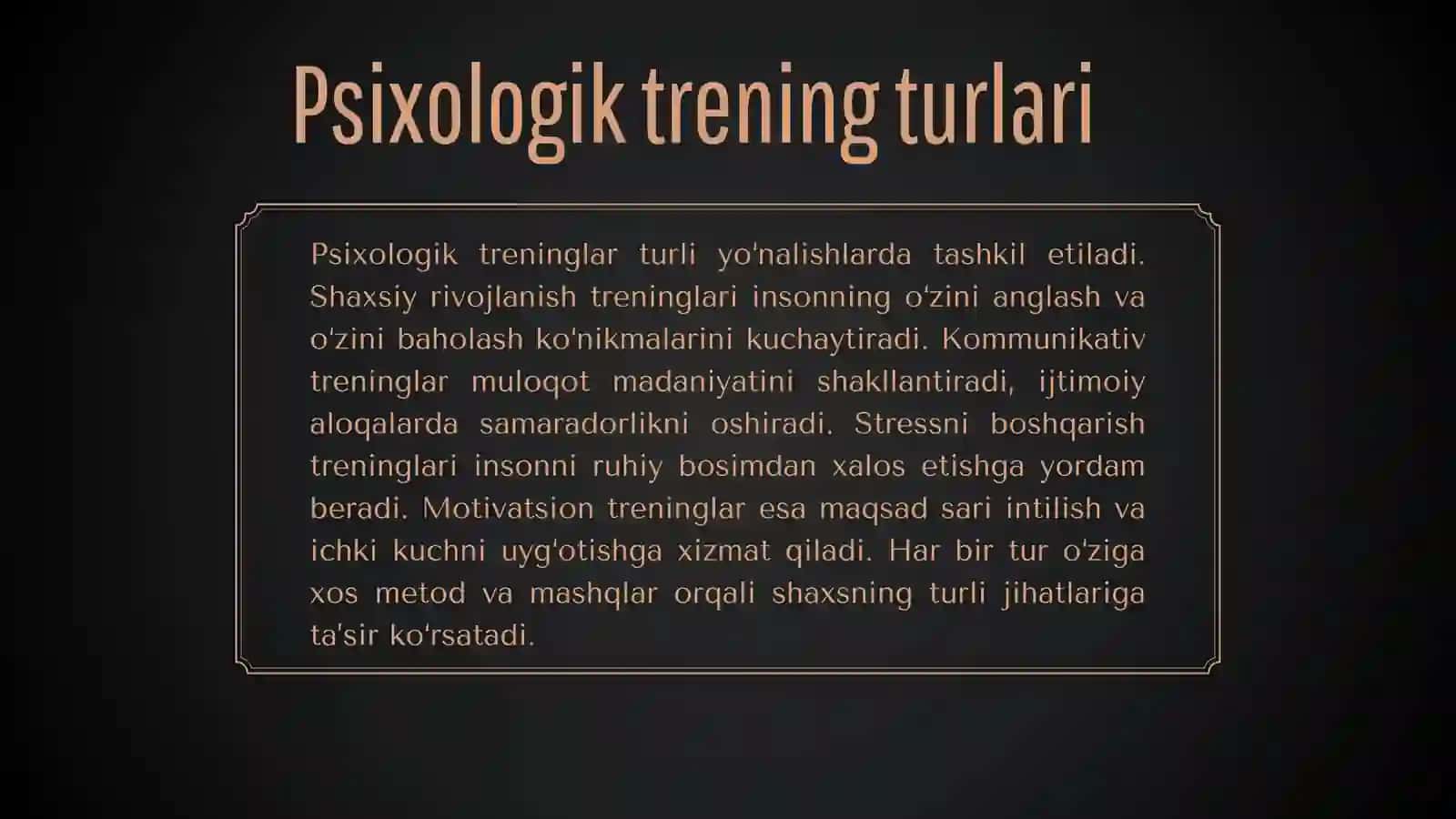 SHAXSGA PSIXOLOGIK TRENINGLARNING TA'SIRI 3