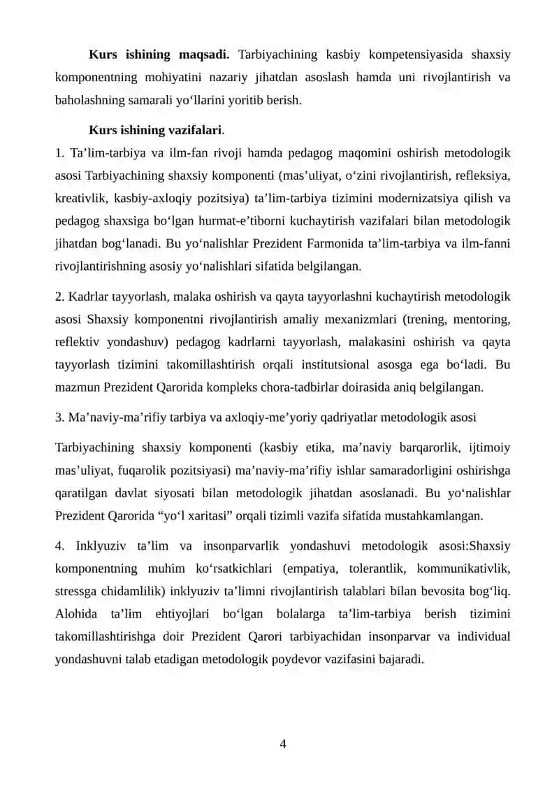Tarbiyachining kasbiy kompetensiyasining shaxsiy komponenti 3