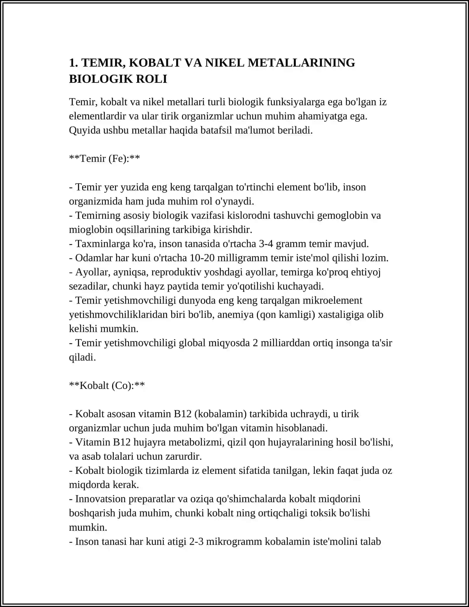 TEMIR COBALT NIKEL KOMPLEKS BIRIKMALAR VA ULARNING FARMASEVTIKADAGI AHAMIYATI 3