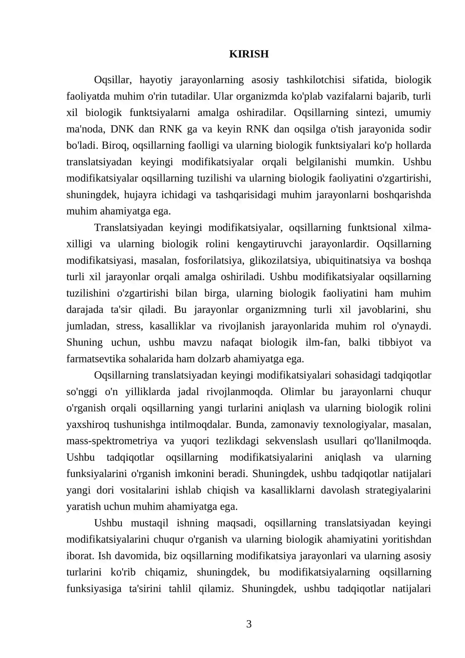 Turli xil oqsillarning translatsiyadan keyingi modifqlatsiyalari 3