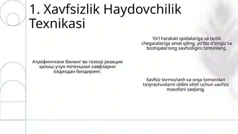 Xavfsizlik Haydovchilik Texnikasi 3