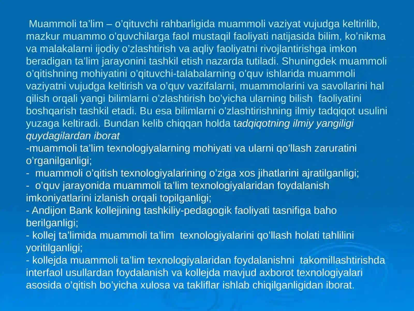 Pedagogik texnologiyada muammoli ta’lim ta’siri 3