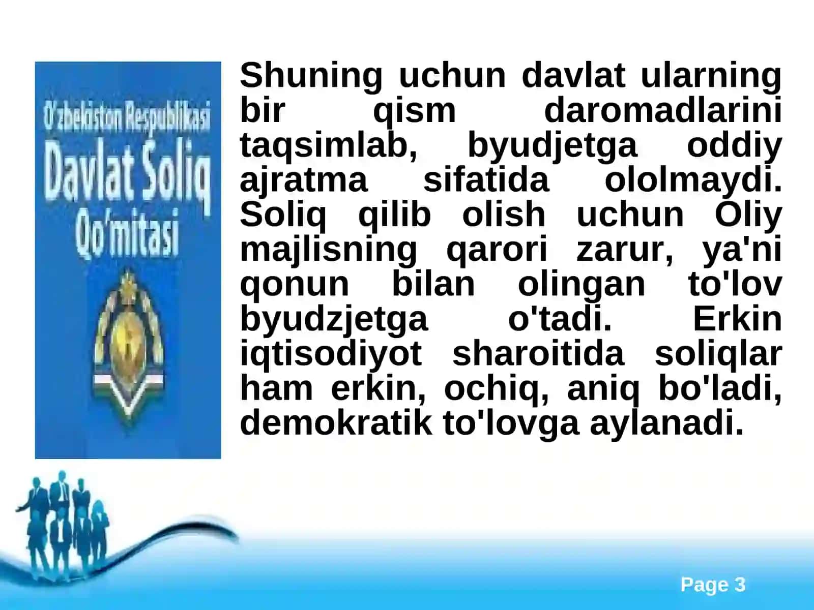 Oʻzbekiston Respublikasida Mahalliy soliqlar va yigʻimlar 3