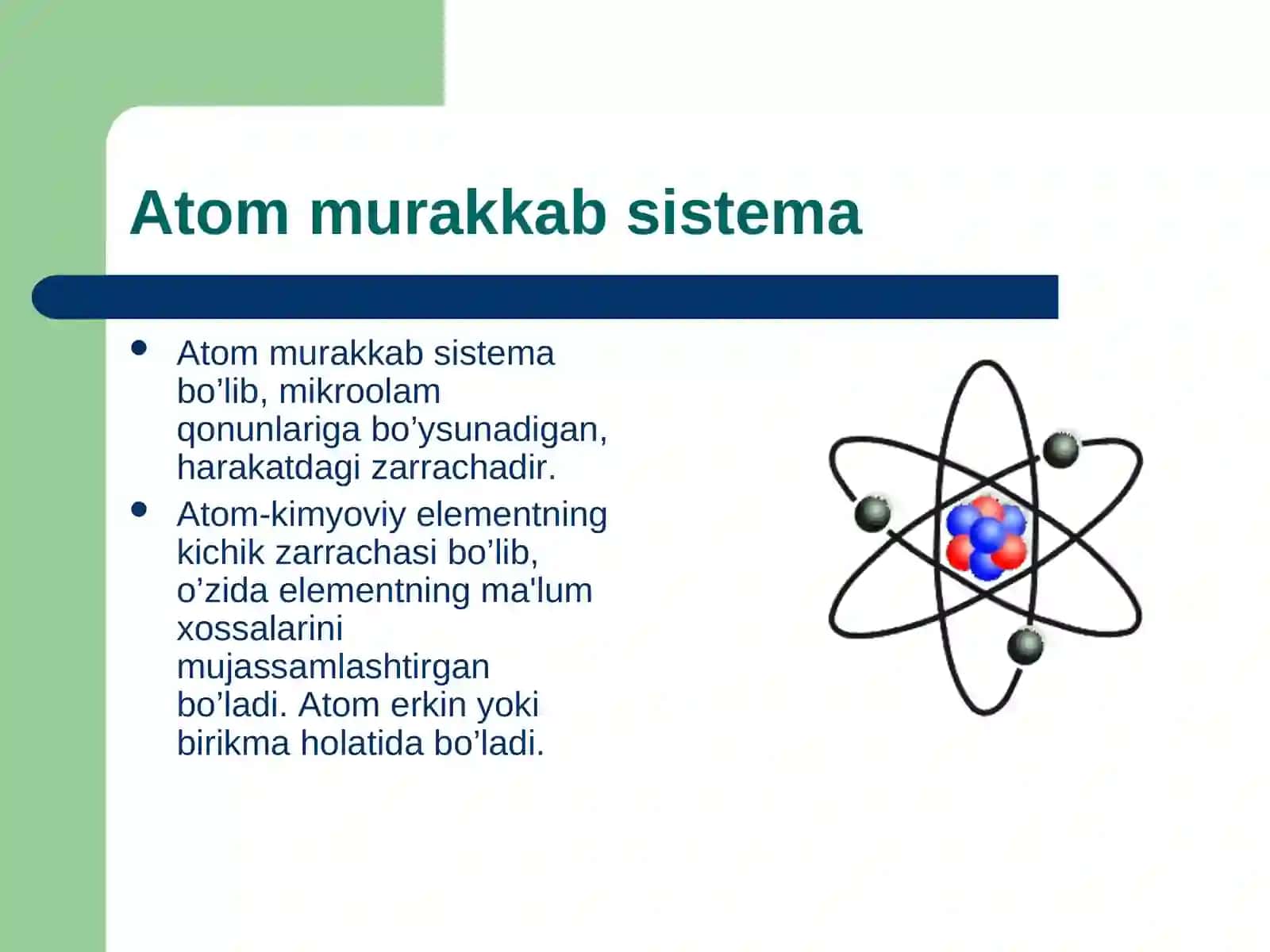 Elemen atomlarining tuzilishi va valentlik 3