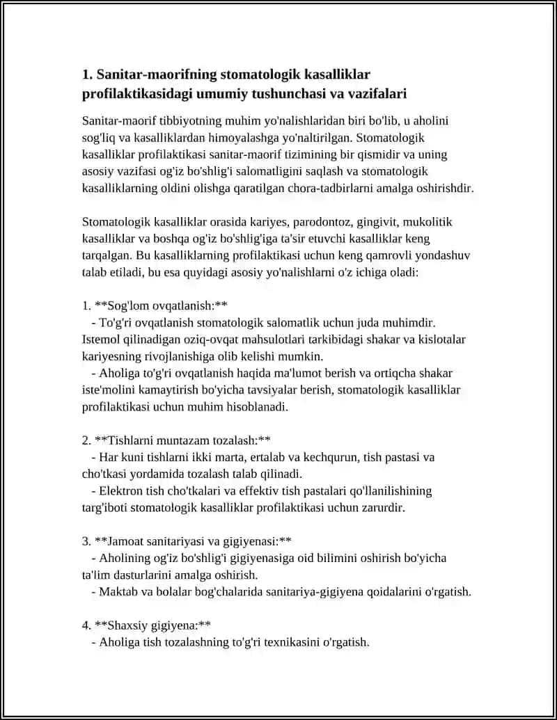 SANITAR - MAORIFNING STOMATOLOGIK KASALLIKLAR PROFILAKTIKASIDAGI O'RNI 3