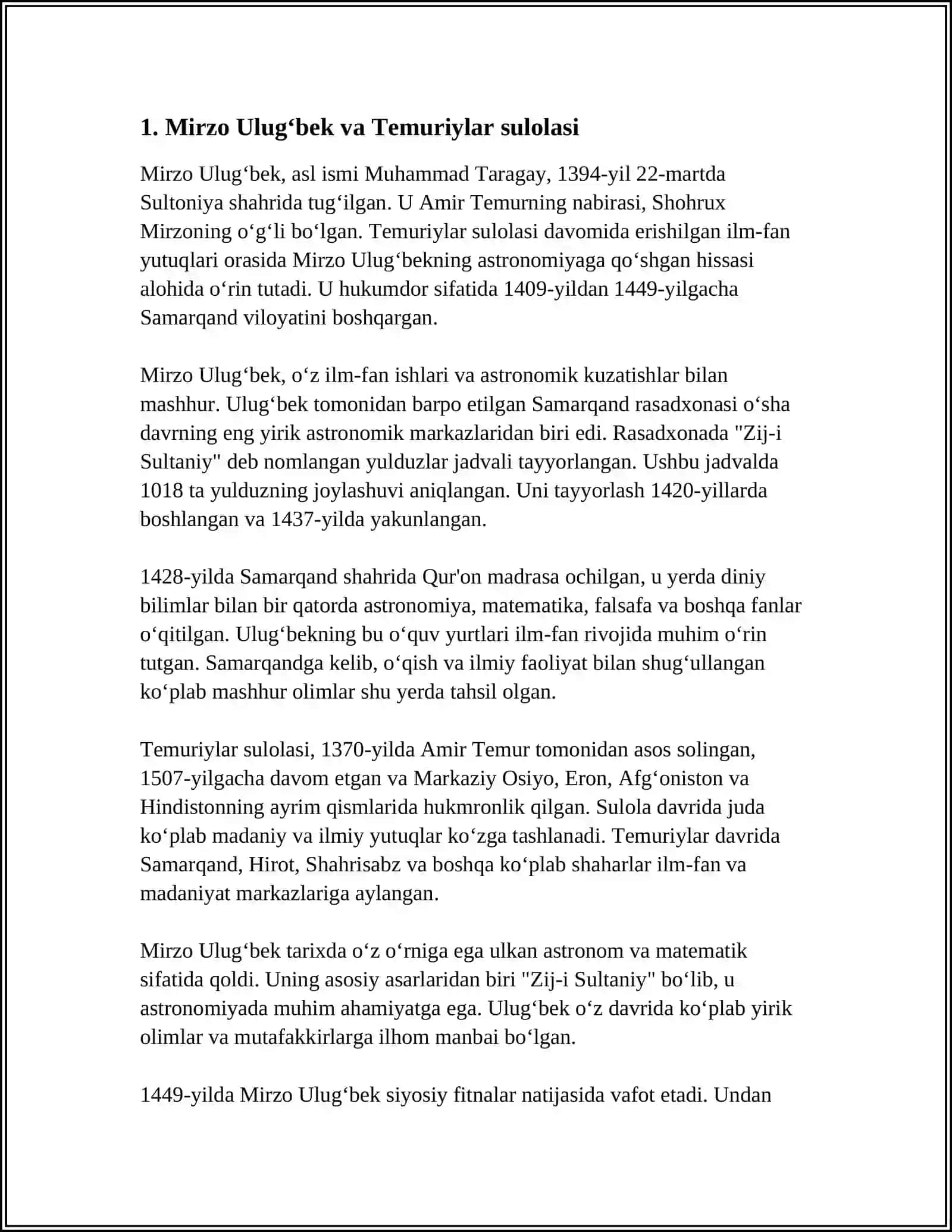 MIRZO ULUGʻBEK - DAVLAT ARBOBI VA BUYUK OLIM 3