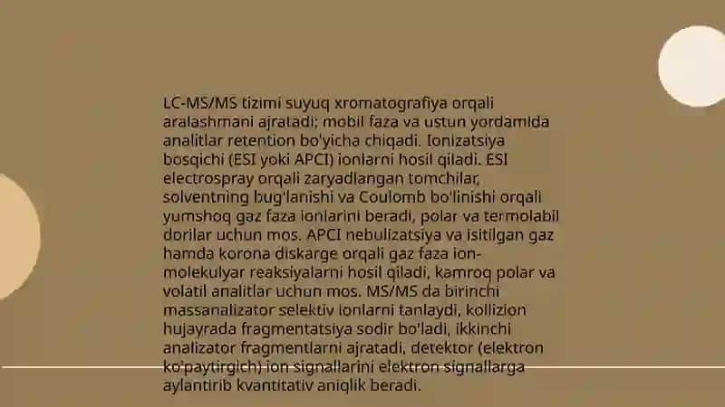 In vivo usulida dorilarni biosamaradorligini oʻrganishda ishlatiladigan instrumental asboblar va ularni ishlash mexanizmi 3