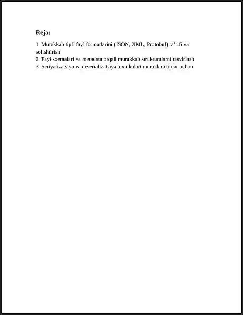 Murakkab Tipli Faylarni Tasvirlash va Qayta Ishlash 3
