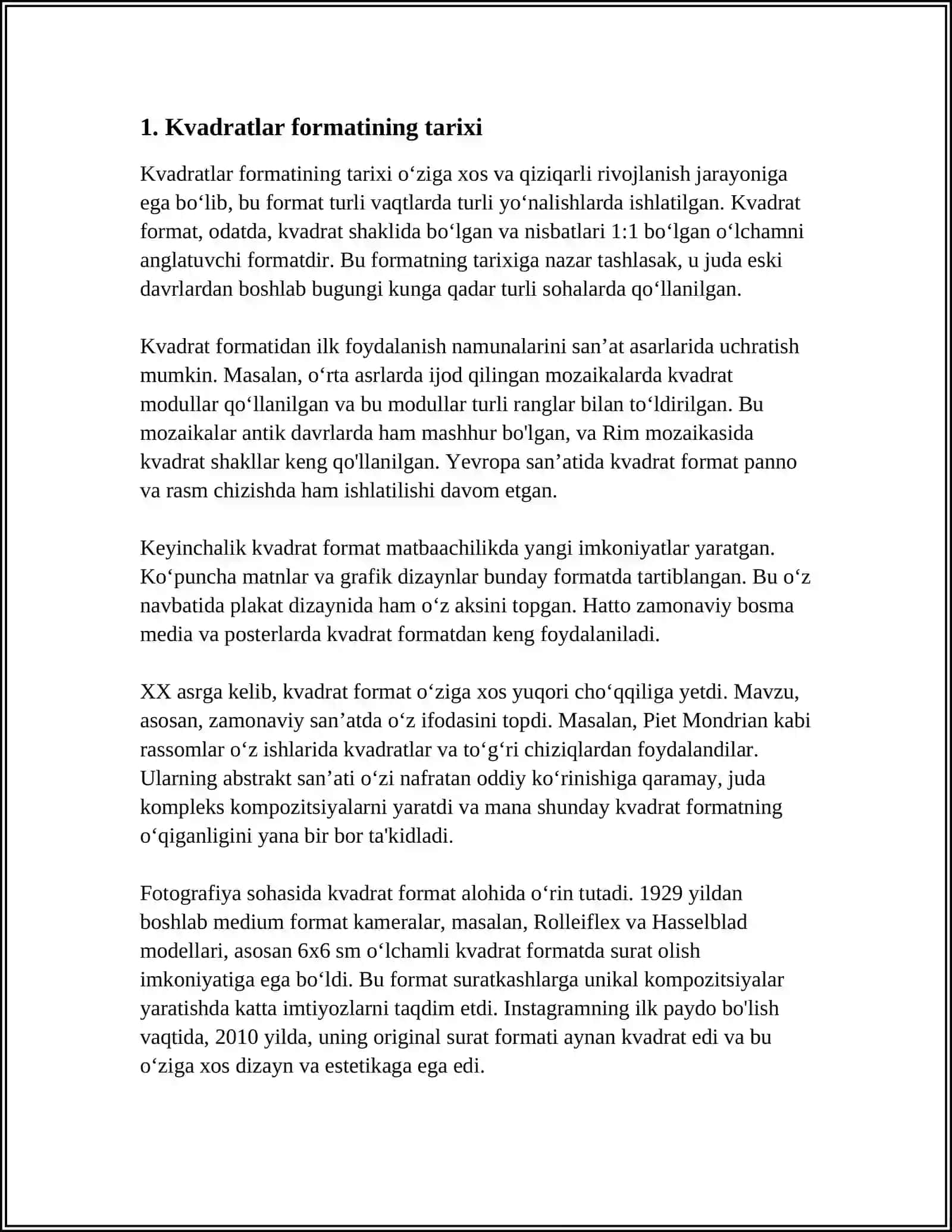 KVADRATLAR FORMASI 3